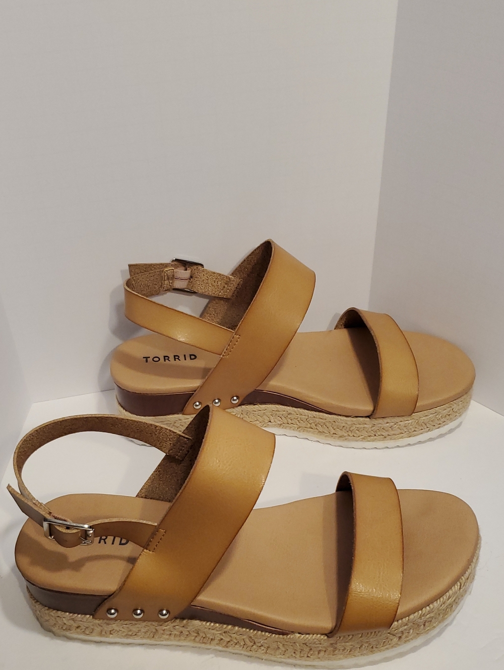 torrid Tan Cognac Espadrille Platform Wedge Sandals - Picture 4 of 10